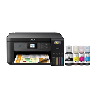 Epson EcoTank ET-2850 ET-2850-B Wireless Color Inkjet Printer, All-In-One Supertank, Print, Scan, Co