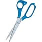 Quill Brand® 8" Stainless-Steel Scissors, Straight Tip, Blue (790703BE)