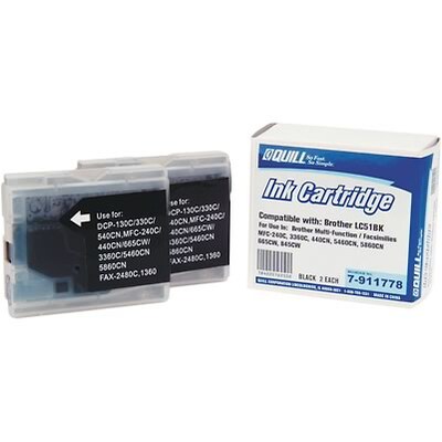 Quill Brand® Remanufactured Black High Yield Ink Cartridge Replacement for Brother LC51, 2/PK (LC512PKS) (Lifetime Warranty)
