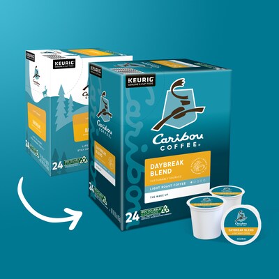 Caribou Coffee Daybreak Morning Blend Coffee Keurig® K-Cup® Pods, Light Roast, 24/Box (6994)