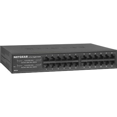 Netgear 24-Port Gigabit Unmanaged Switch, 48 Gbps, Black (GS324-200NAS)