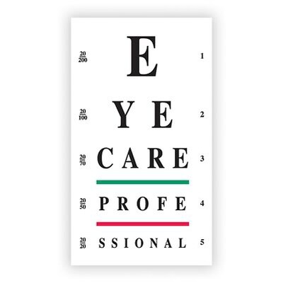 Medical Arts Press® Eye Care Business/Appointment Cards; Eye Care Professional Eye Chart