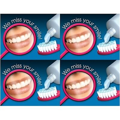 Medical Arts Press® Dental Postcards; for Laser Printer; We Miss Your Smile!, 100/Pk