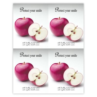 Medical Arts Press® Dental Postcards; for Laser Printer; Smile-Apple, 100/Pk