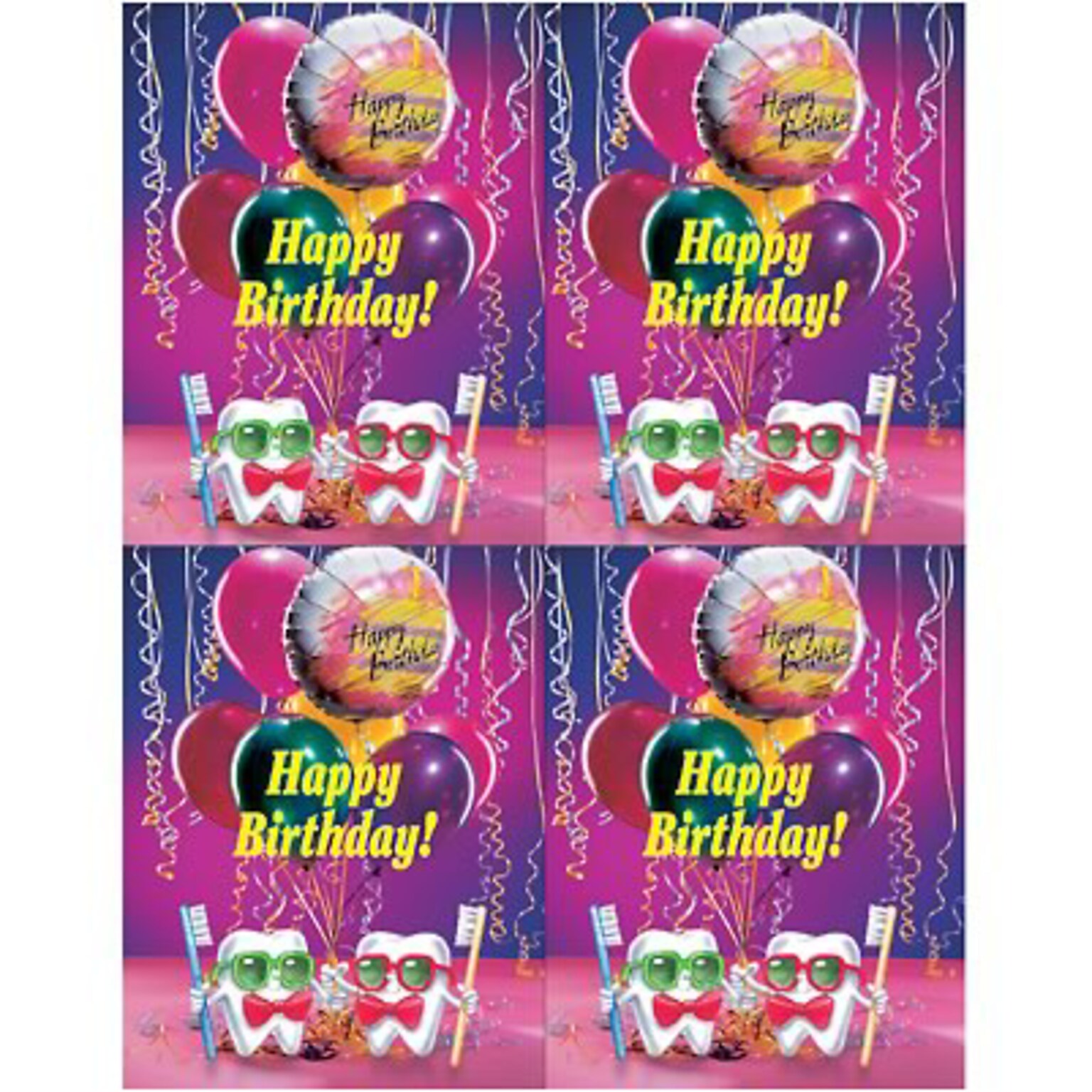 Toothguy® Dental Postcards; for Laser Printer; Birthday, 100/Pk