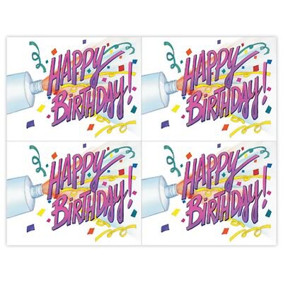 Medical Arts Press® Dental Postcards; for Laser Printer; Birthday Confetti, 100/Pk