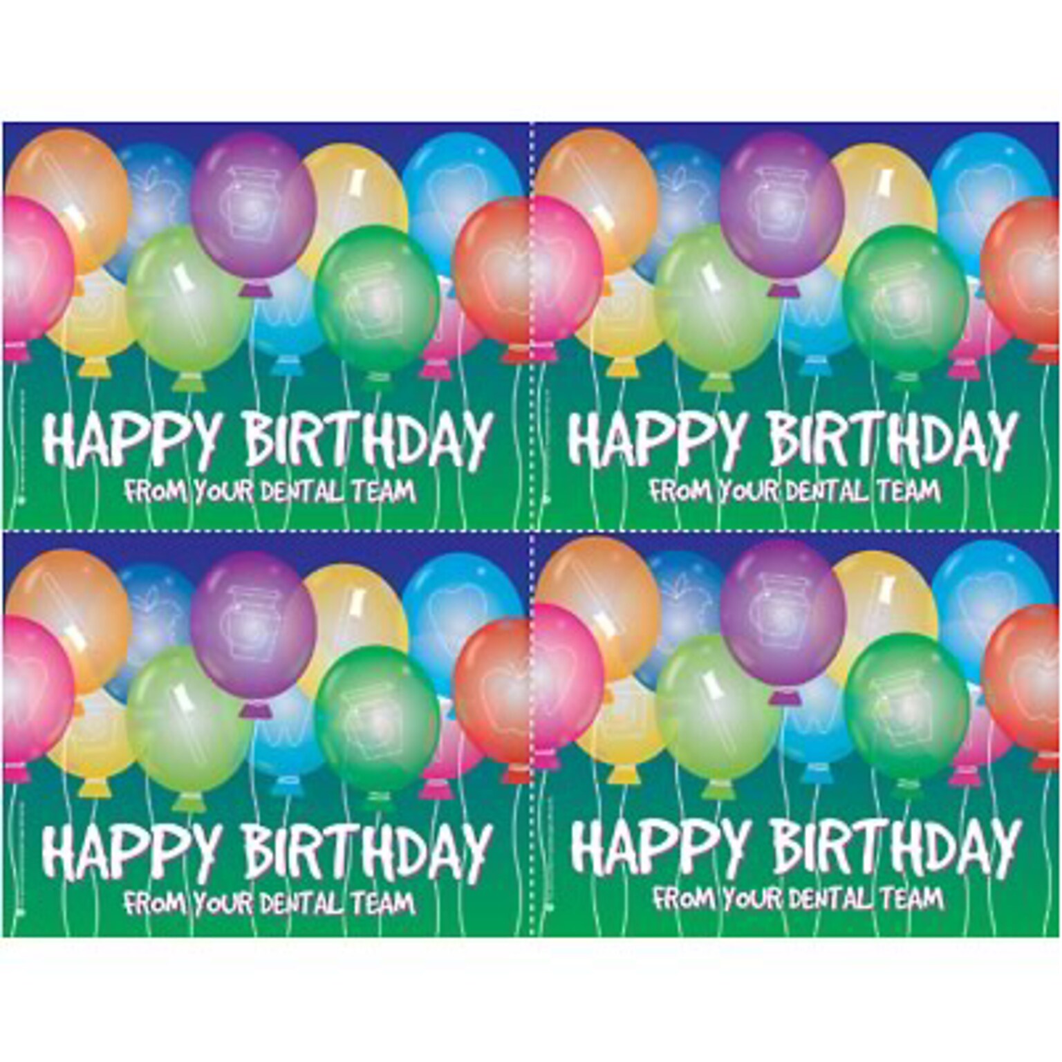 Medical Arts Press® Dental Postcards; for Laser Printer; Balloons Dental Team, 100/Pk