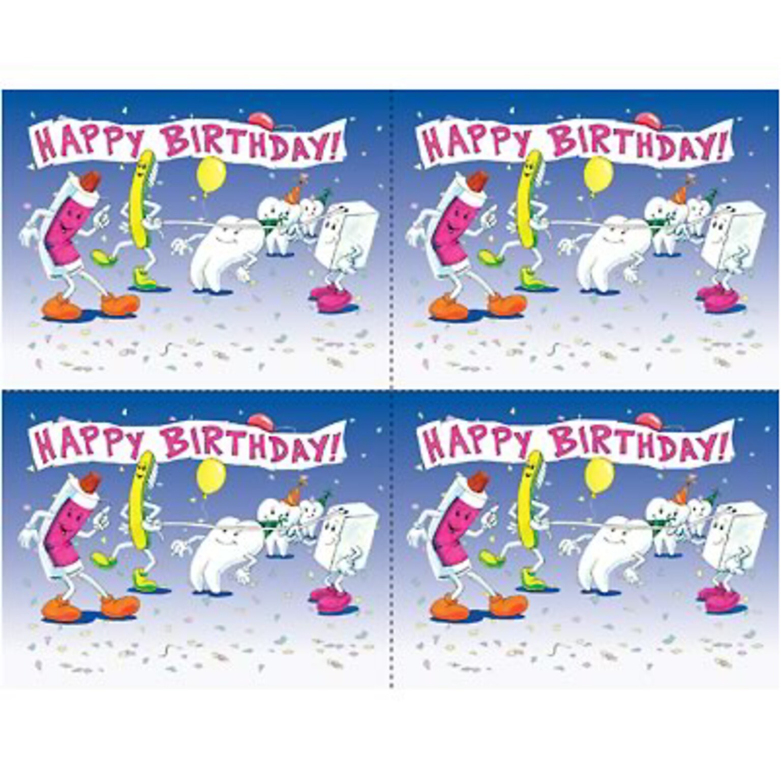 Medical Arts Press® Dental Postcards; for Laser Printer; Birthday Limbo, 100/Pk