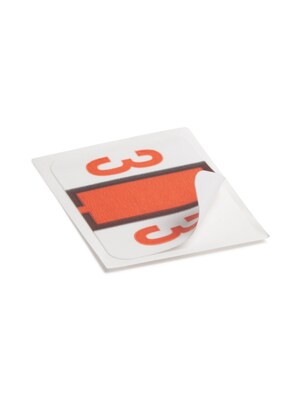 Smead BCCRN Color Coded Numeric Labels, 3, Dark Orange, 500/Roll (67373)