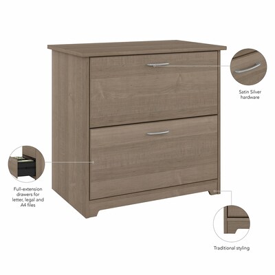 Bush Furniture Cabot 2-Drawer Lateral File Cabinet, Letter/Legal, Ash Gray, 31" (WC31280)