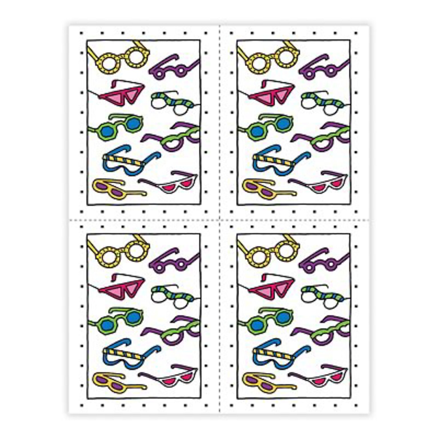 Medical Arts Press® Eye Care Postcards; for Laser Printer; Colorful Frames, 100/Pk