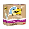 Post-it Recycled Super Sticky Notes, 3 x 3, Oasis Collection, 70 Sheet/Pad, 5 Pads/Pack (654R-5SST