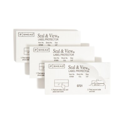 Smead Seal & View Label Protectors, 3-1/2 x 1-11/16, Clear, 100/Pack (67600)