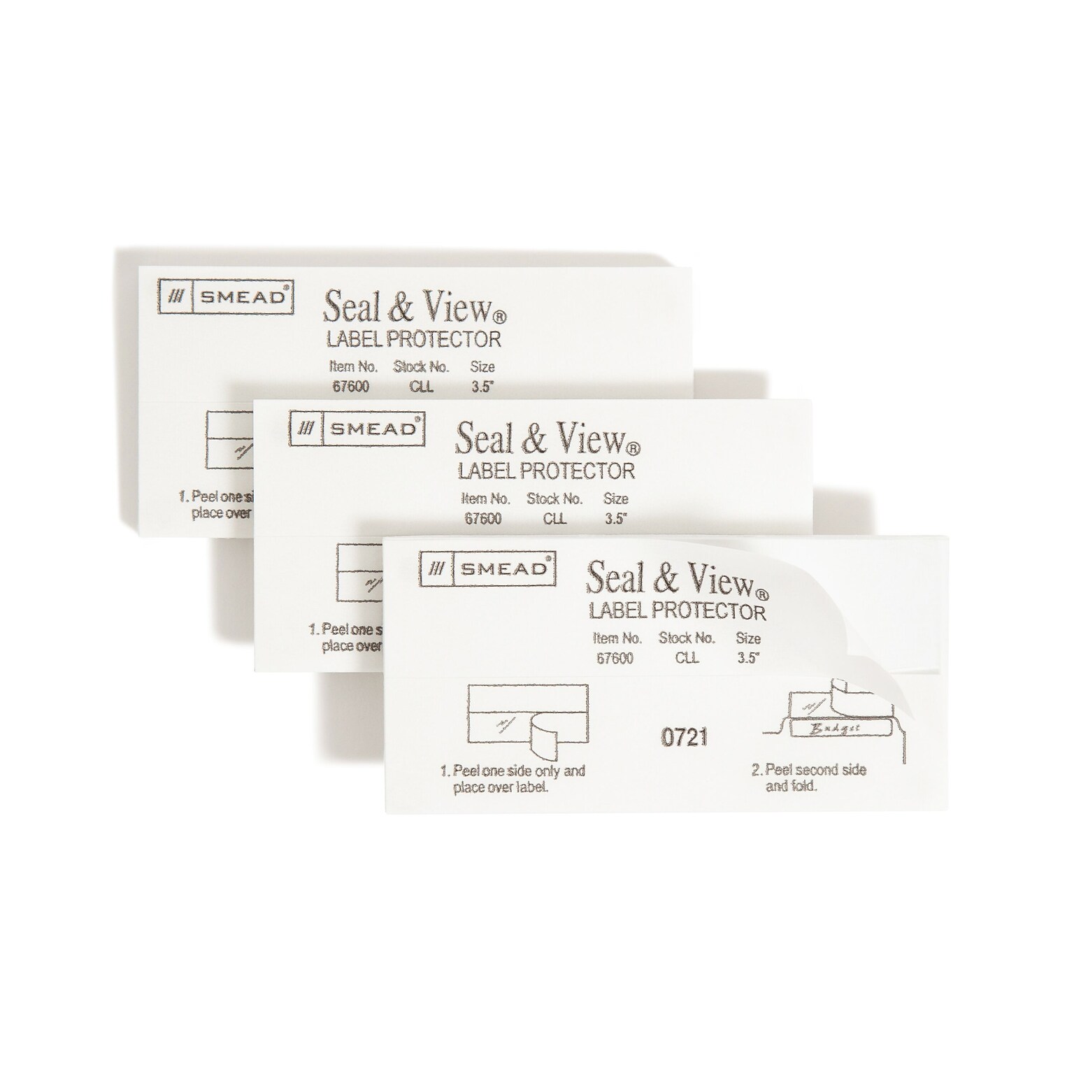 Smead Seal & View Label Protectors, 3-1/2 x 1-11/16, Clear, 100/Pack (67600)