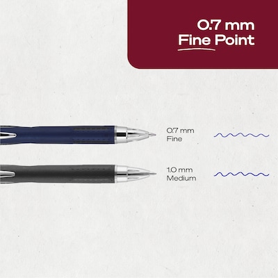 uni-ball JETSTREAM RT Retractable Ballpoint Pens, Fine Point, 0.7mm, Blue Ink, Dozen (62153)