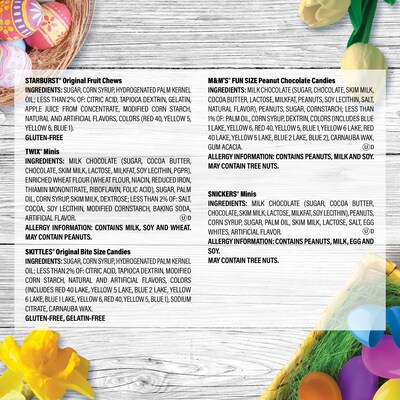 Mars Easter Basket Stuffers Miniatures Milk Chocolate and Fruity Candy Variety Bag, 75.5 oz., 185/Pieces (220-02580)