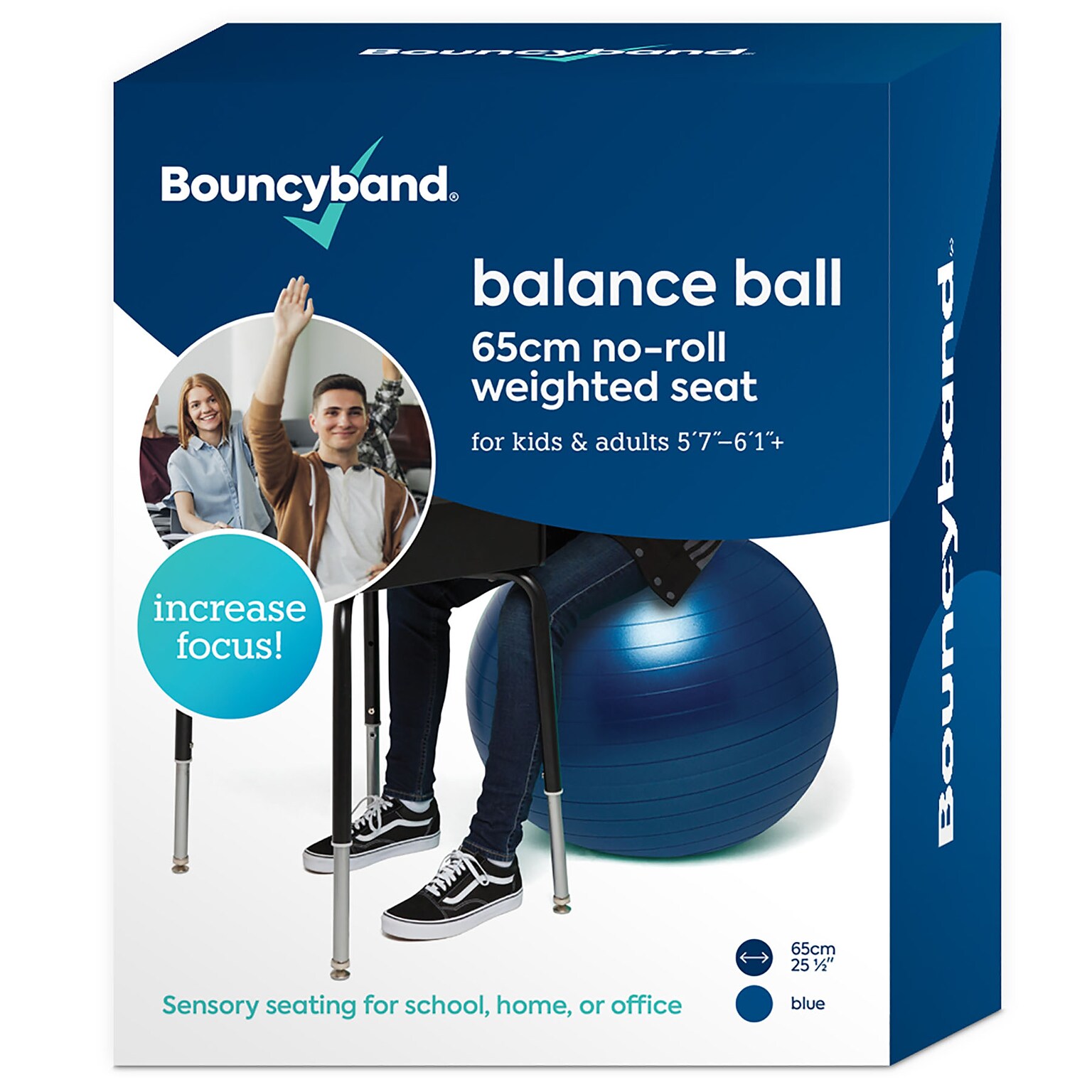 Bouncy Bands Balance Ball, Blue (BBAWBS65BU)