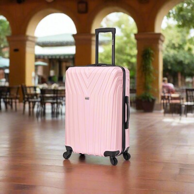 InUSA Vasty 26.37 Hardside Suitcase, 4-Wheeled Spinner, TSA Checkpoint Friendly, Pink (IUVAS00M-PNK)