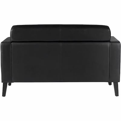 Lorell Clarke Series Vinyl Loveseat, Black (LLR86951)