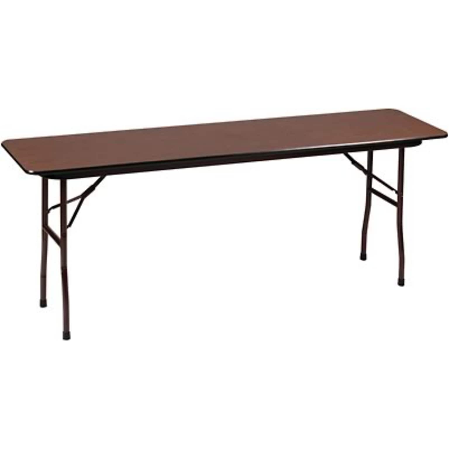 Correll® 18D x 72L Folding table; Walnut Melamine Laminate Top