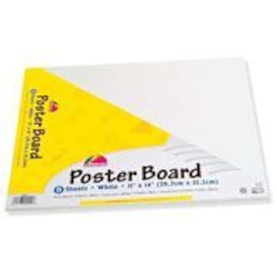 Pacon Poster Board, Recyclable, 11 x 14, 5 Sheets/Pk, White