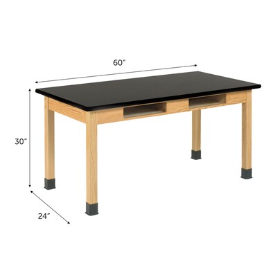 Diversified Woodcrafts School Classroom Rectangular Science Lab Table, 60 x 24, Oak (C760LBBK30N)