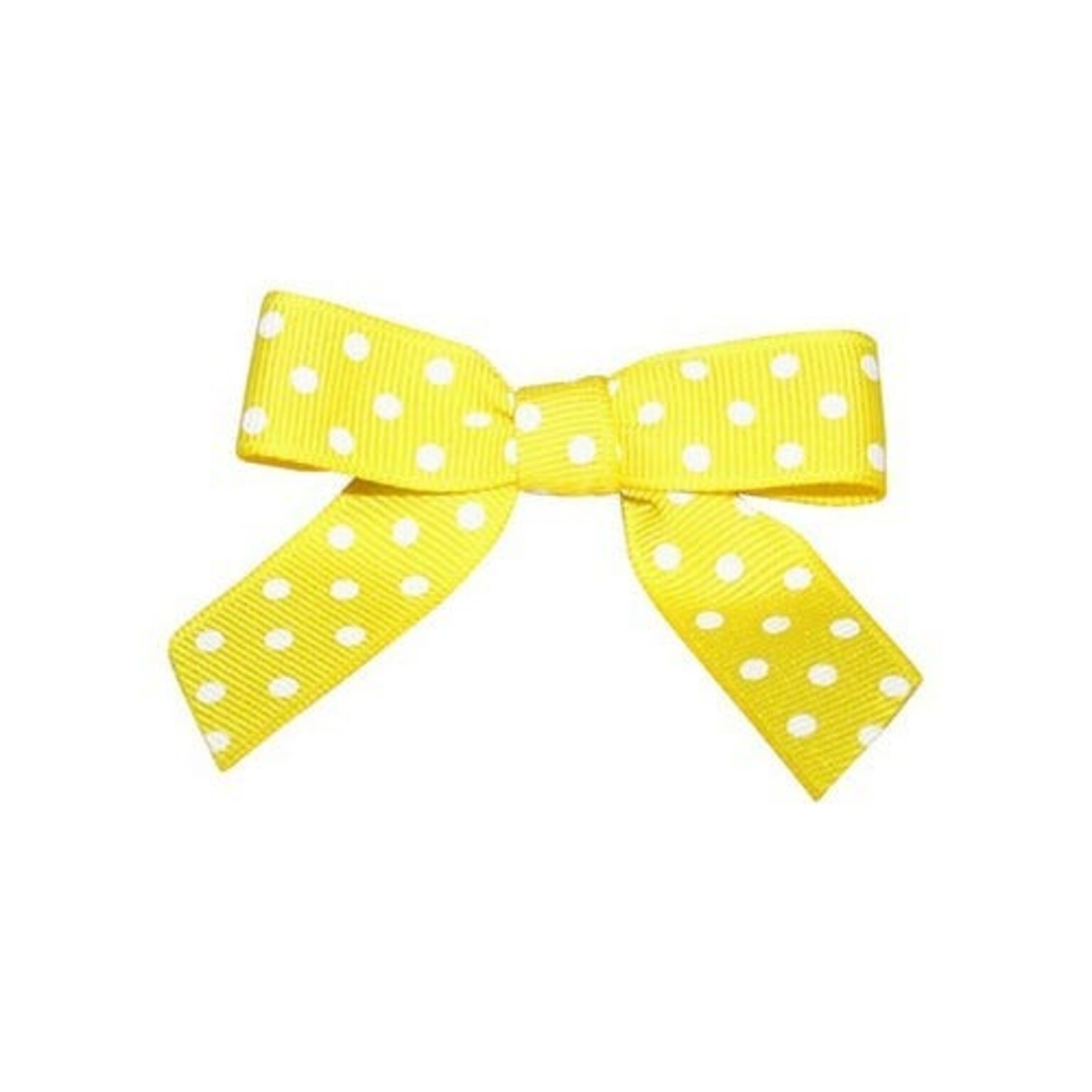 JAM Paper Grosgrain Bows, Yellow with White Polka Dots, 100/Pack (52640349338)