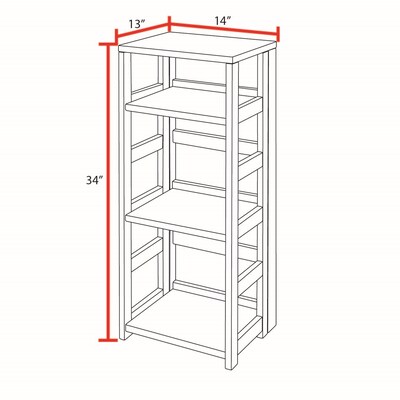 Regency Flip Flop 34" High Square Folding Bookcase- Medium Oak (FFSQ3412MO)