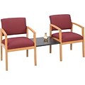 Lesro Lenox Modular Reception Collection in Standard Fabric; 2 Chairs with Connecting Center Table