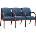 Lesro Weston Reception Room Furniture Collection in Deluxe Fabric; 3-Seat Sofa with Center Arms