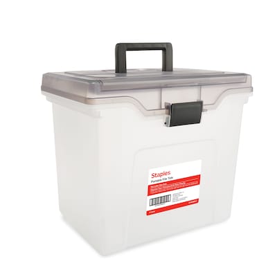 Staples Portable File Tote, Letter Size, Clear, 4/Carton (TR58298CT)