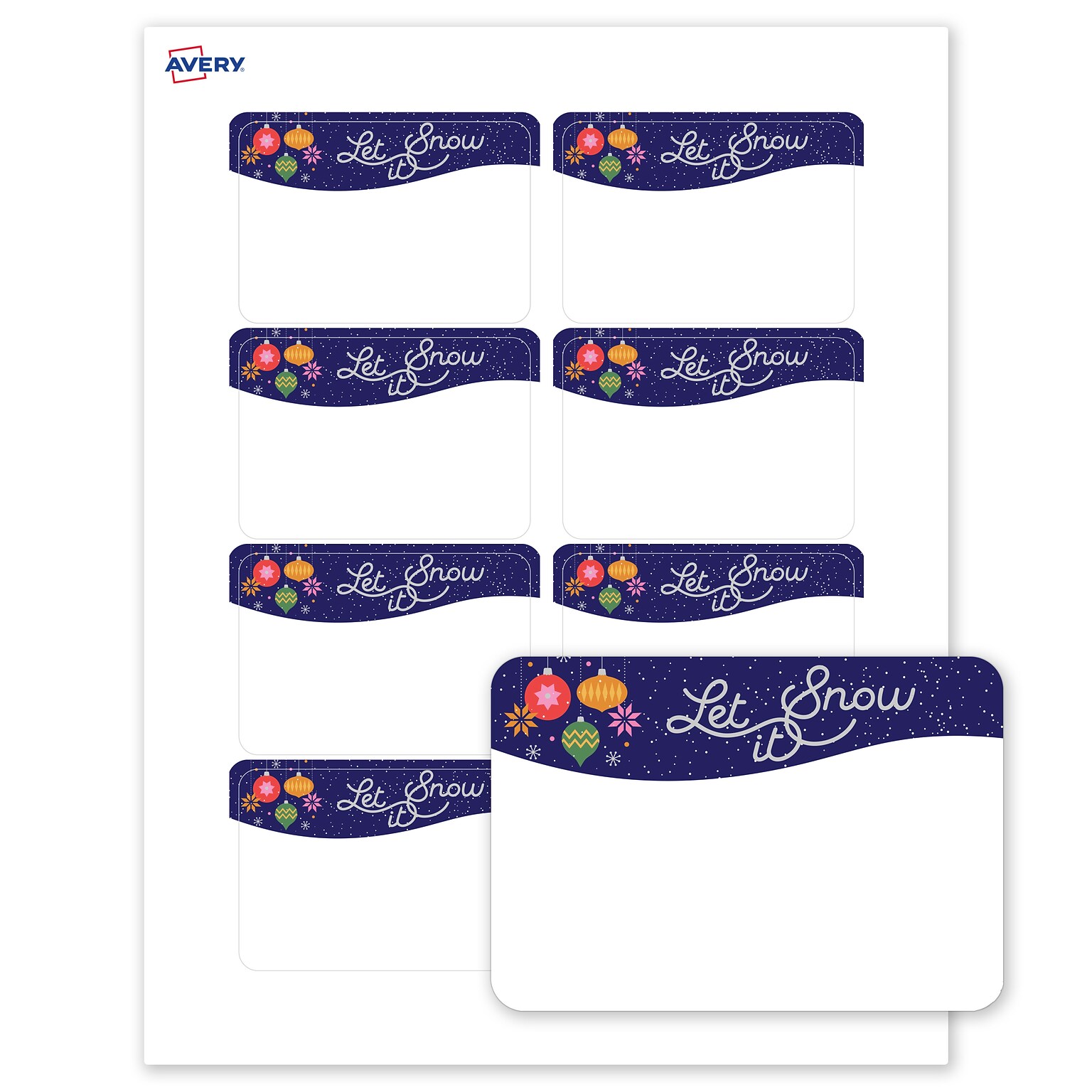 Avery Rectangle Multipurpose Labels, 2-1/3 x 3-3/8, White, 80/Pack (19479370436)