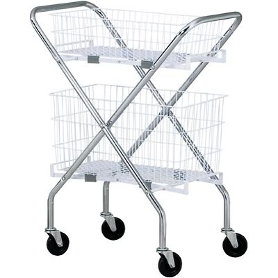 Clinton™ Industries s Folding Basket Cart; Two 12" Baskets