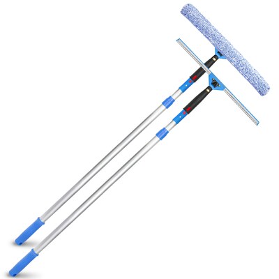 Gritt Commercial Pro Window Washing Kit with 18" Squeegee, 18" Washer and 6' Telescopic Pole (GRI137-6F-18)