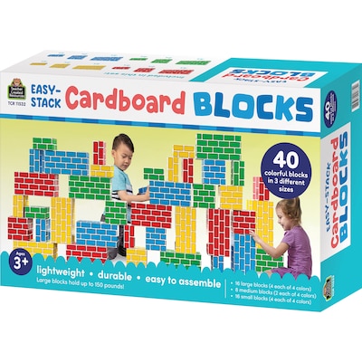 Teacher Created Resources Easy-Stack Cardboard Blocks, 40 Pieces (TCR11532)