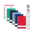 Better Office 3-Subject Notebooks, 5.5 x 9.5, College Ruled, 150 Sheets, 6/Pack (25746-6PK)