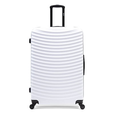 DUKAP Adly 33.27" Hardside Suitcase, 4-Wheeled Spinner, TSA Checkpoint Friendly, White (DKADL00XL-WHI)