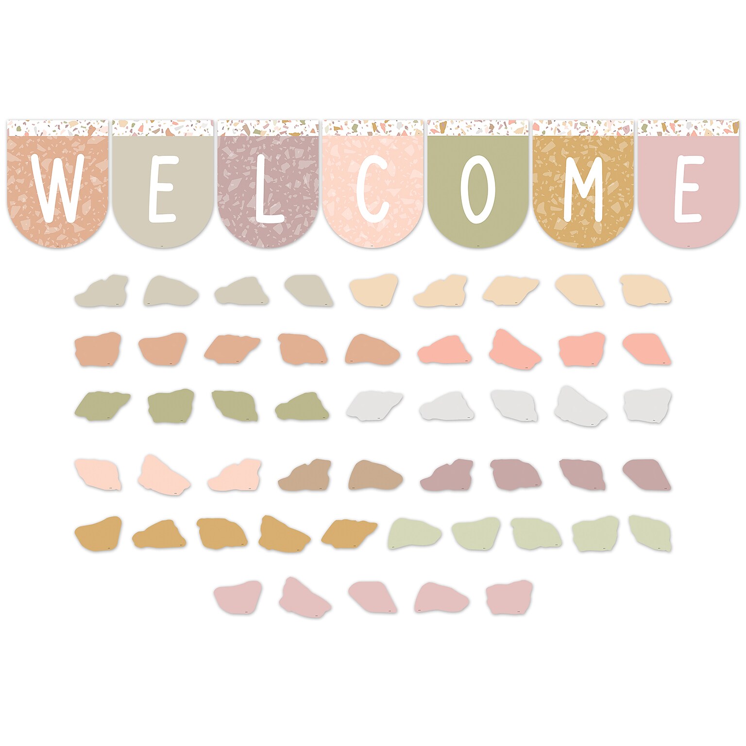 Teacher Created Resources Terrazzo Tones Welcome Bunting Bulletin Board Set, 58/Set (TCR7200)