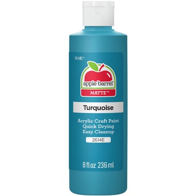 Apple Barrel Acrylic Paint Matte, 8oz., Turquoise, 6/Pack (APP2614E-6)