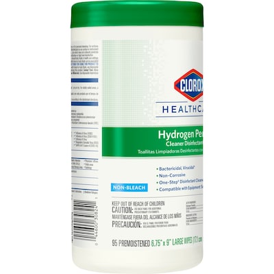 Clorox Healthcare Hydrogen Peroxide Cleaner Disinfectant Wipes, 95 Wipes/Canister, 6/Carton (30824)