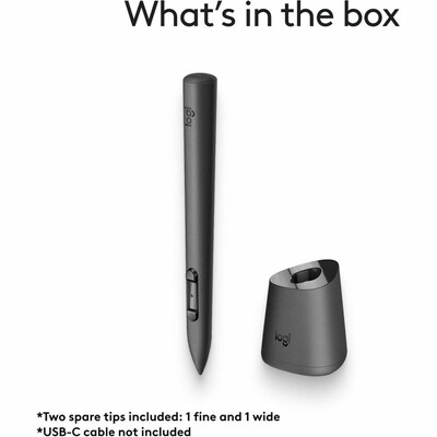 Logitech MX Ink Mixed-Reality (MR) Stylus Pen for Meta Quest 2, Meta Quest 3, and Meta Quest 3S, Black (914-000087)