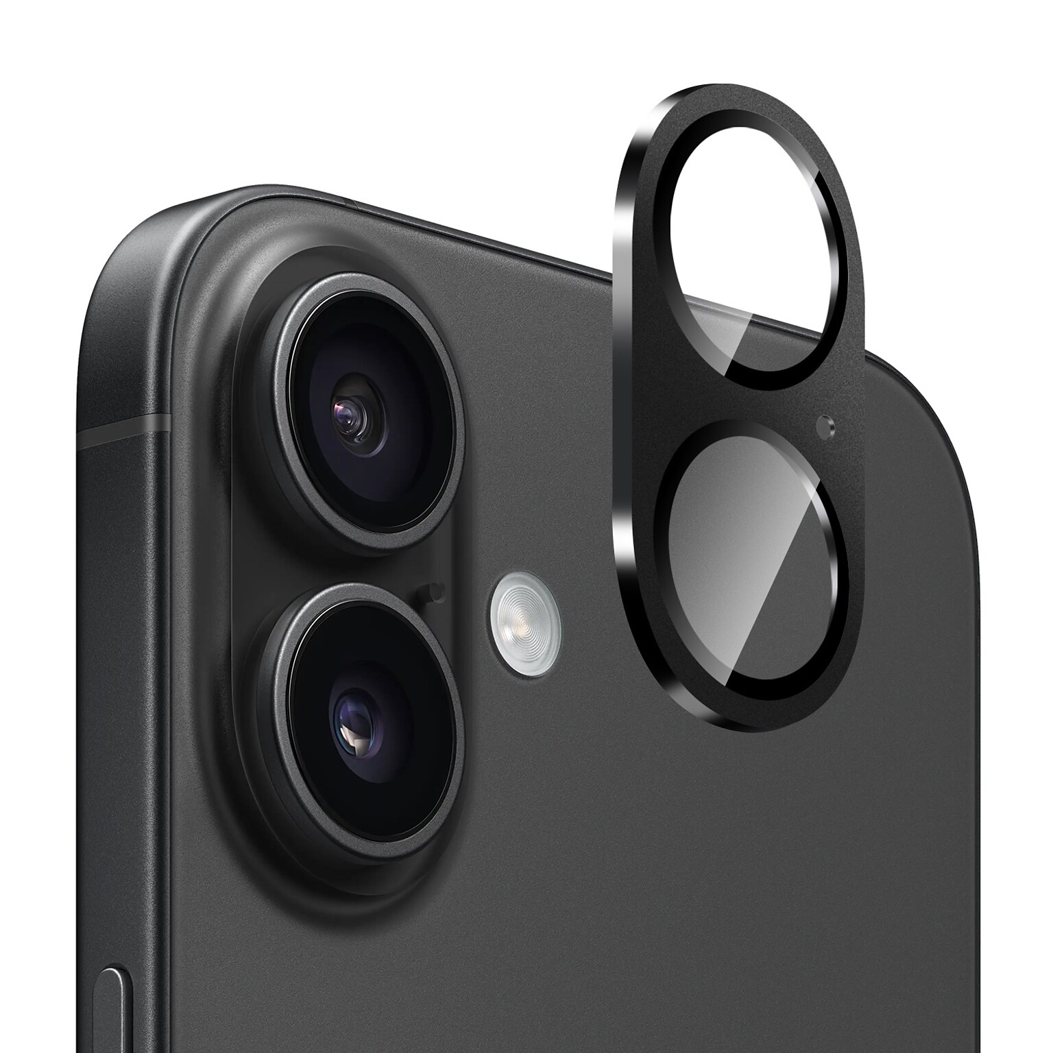 SaharaCase ZeroDamage Glass Camera Lens Protector for Apple iPhone 16/16 Plus, Black (ZD00159)