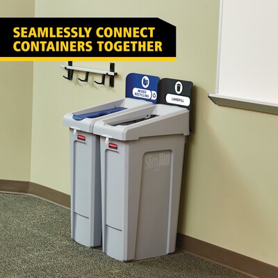 Rubbermaid Slim Jim Single-Stream Recycling Station, 23 Gallon, Gray/Black (2185053)