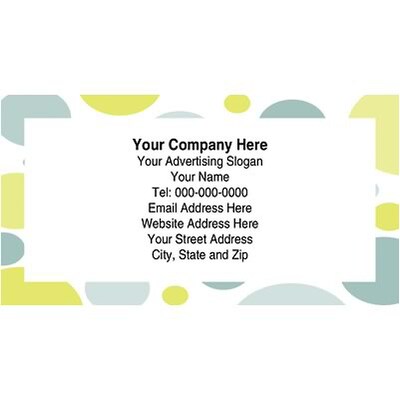 Full-Color Advertising Labels; Light Green and Blue Circles, 4x2