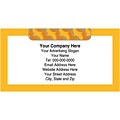 Full-Color Advertising Labels; Brown with Orange, 4x2