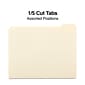 Quill Brand® File Folders, 1/5-Cut Assorted, Letter Size, Manila, 100/Box (740139)