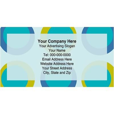 Full-Color Advertising Labels; Circles with Blue Background, 4x2