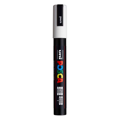 POSCA PC-5M Water Based Paint Marker, Medium Bullet Tip, White, 3/Pack (UBCPC5MWHITE-3)