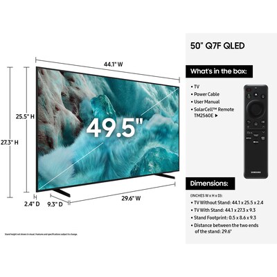 Samsung Q7F 50" Smart QLED 4K UHD AI Enabled TV (QN50Q7FAAFXZA)
