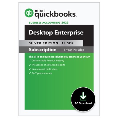 QuickBooks Desktop Enterprise Silver 2023 for 1 User, Windows, Download (5101247)